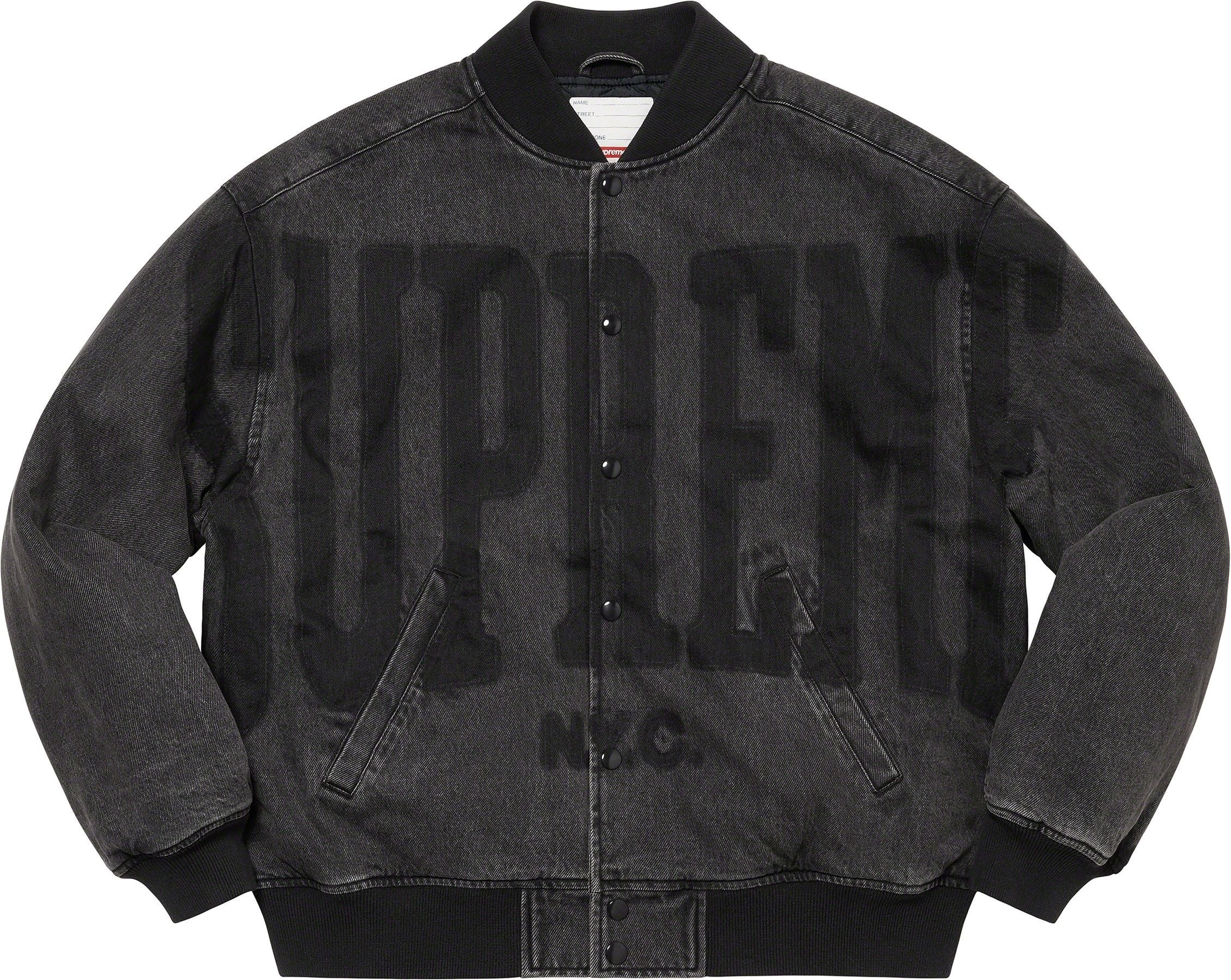 Washed Knockout Denim Varsity Jacket view 3